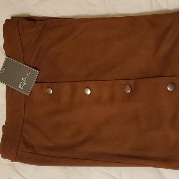 89th & Madison suede A-line skirt L brown - Picture 6 of 8